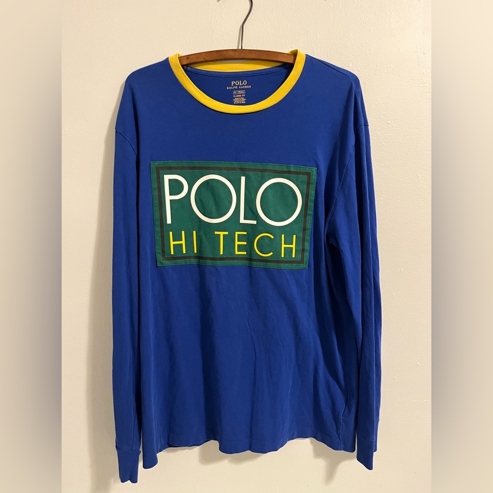 Ralph Lauren Polo High Tech Navy Blue Long Sleeve T-Shirt Size M (imperfect)